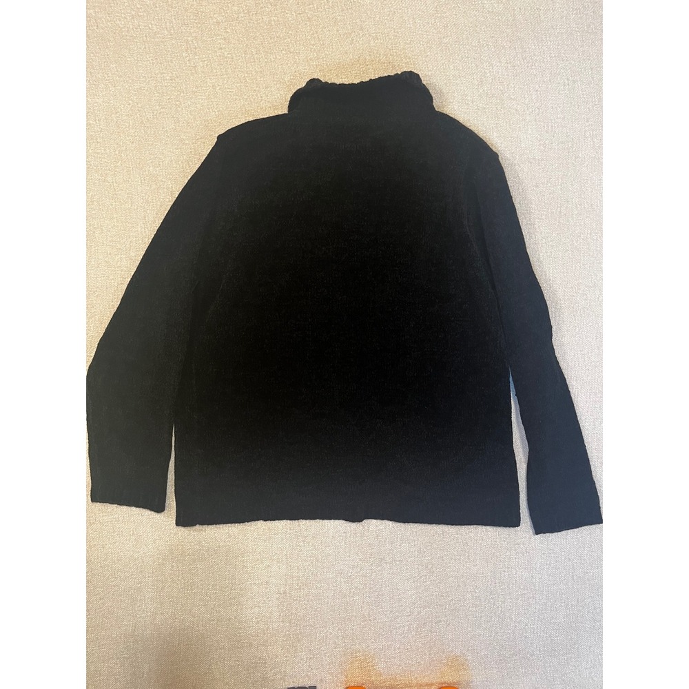 Cherokee Whimsygoth Black Knit Button Down Coastal Collared Cardigan Sweater XL
